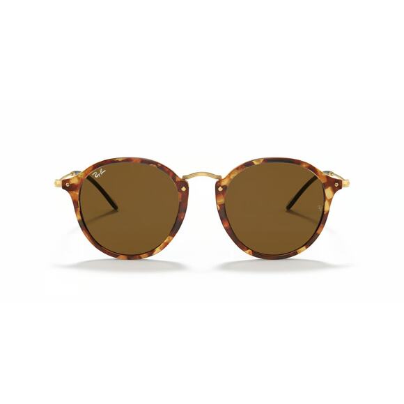 Ray-Ban Round Fleck Sunglasses Brown Lenses Brand New - Picture 1 of 5